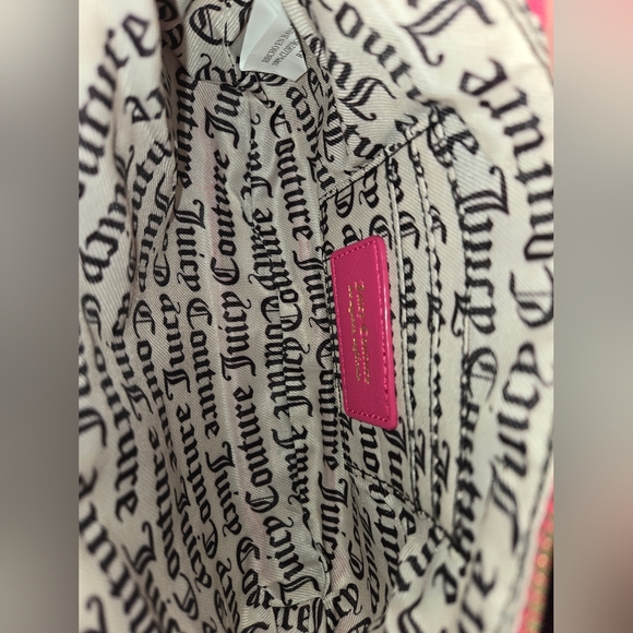Juicy Couture Hot Pink "Double Trouble" Crossbody Bag with Chain Accent - Picture 9 of 10